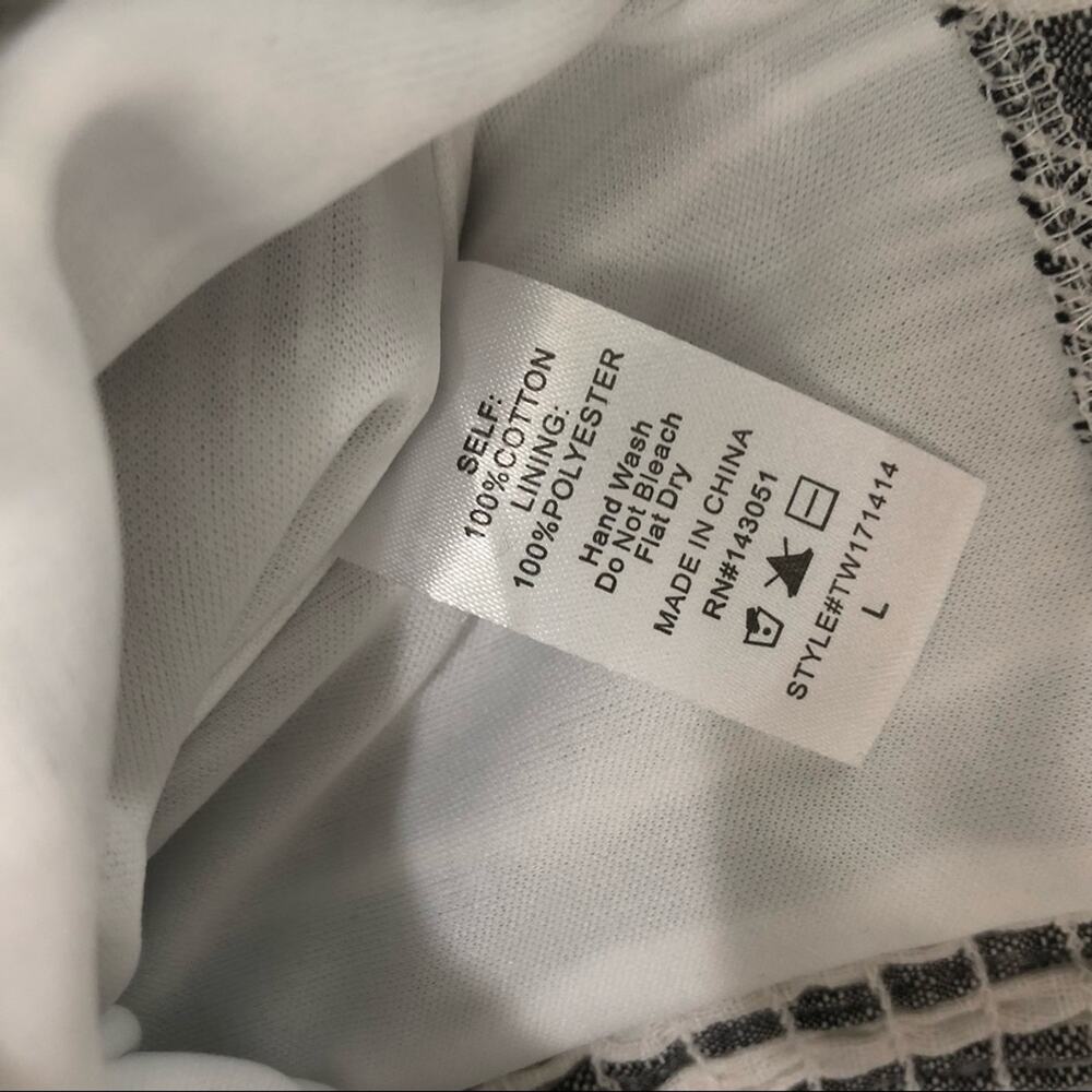 Windsor Striped Lace Up Crop Top Bell Sleeve Large - Picture 4 of 4